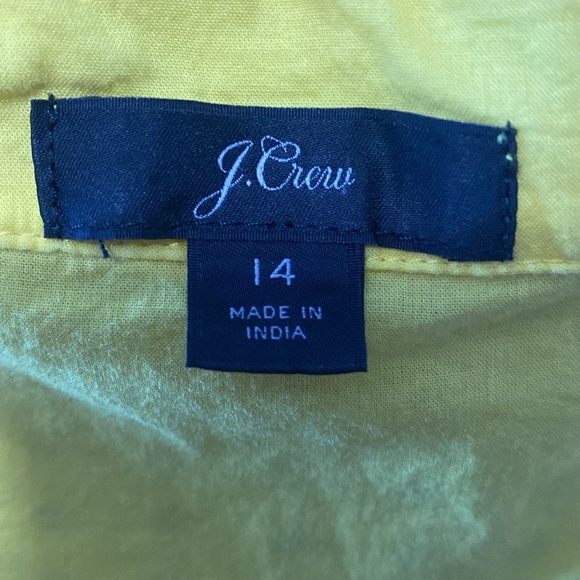 J Crew Yellow Embroidered Eyelet Lace Button Front Midi Sundress Sz 14 - Picture 12 of 13